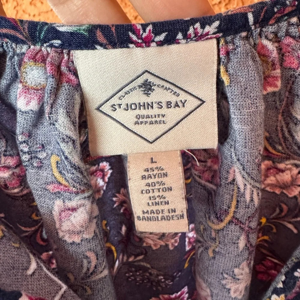 St. John bay floral long sleeve dress
